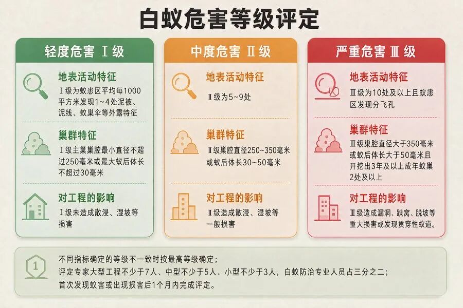 白蚁危害等级评定示意